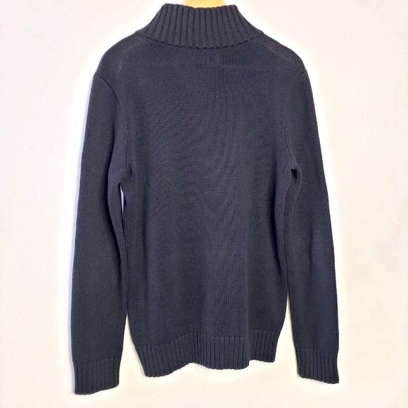 Polo Ralph Lauren Sweater Youth Navy Blue Knitted Pullover Preppy Ribbing XL - Picture 2 of 4